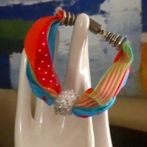 Silk and ribbons unique bracelet